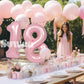 Suwen 40 Inch Pink Large 18 Number Balloons Big Foil Helium Number Balloons 0-9 Jumbo Happy 18Th Mylar Birthday Party Decoration