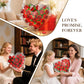 CUBIMANA Valentines Flower Bouquet Building Set - 19 Red Roses with LED Lights, 2-inch Plastic Block Toy for Adults & Kids 8-12+