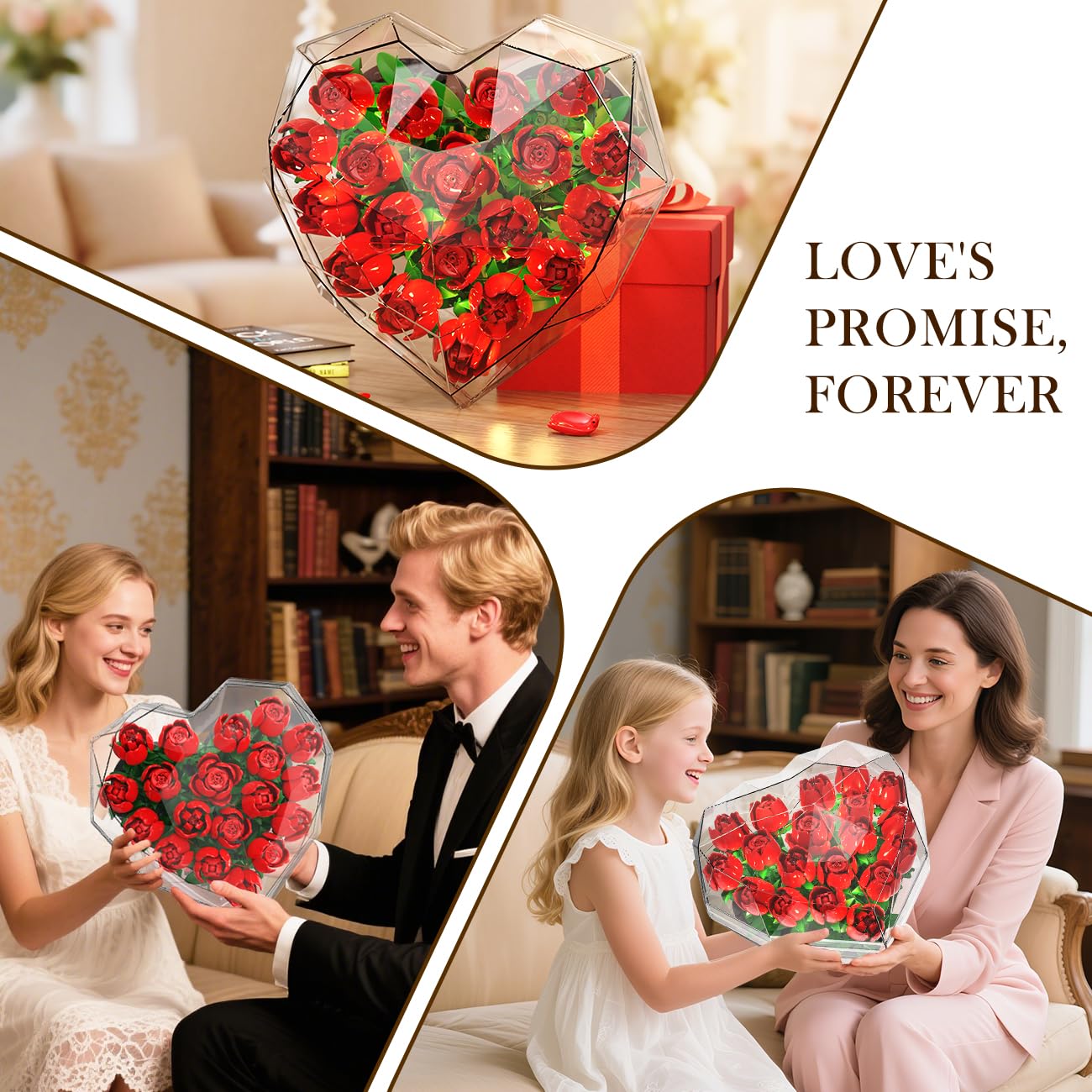 CUBIMANA Valentines Flower Bouquet Building Set - 19 Red Roses with LE Toytooth CUBIMANA Valentines Flower Bouquet Building Set - 19 Red Roses with LE Toytooth