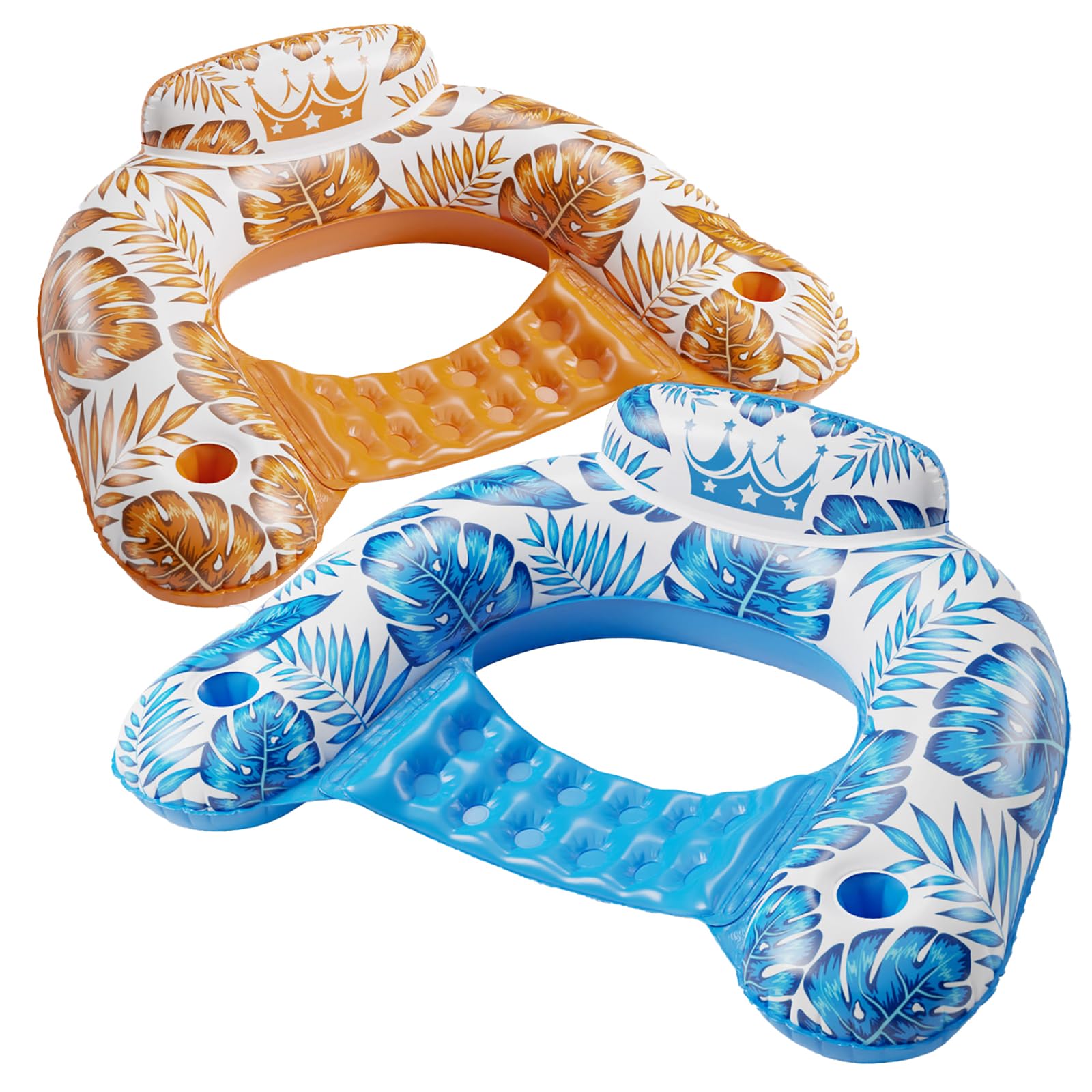 Jasonwell Inflatable Pool Float Chair - Floating Lounge With Cup Holder For Adults