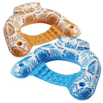 Jasonwell Inflatable Pool Float Chair - Floating Lounge With Cup Holder For Adults