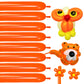 Long Orange 260 Balloons Kit For Kids Party Decor, Bright Orange Long Balloons Twisting Animals Pack Thicken Latex For Halloween
