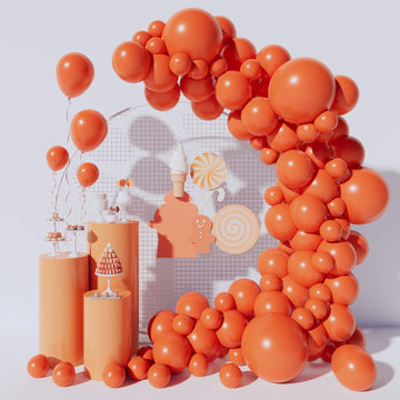 Moukiween Orange Balloons 100 Pack Burnt Orange Balloons Different Sizes Pack 18 12 5 Inch Orange Balloon Garland Kit For Fall Balloons Construction Balloons Cutie Baby Shower Decorations