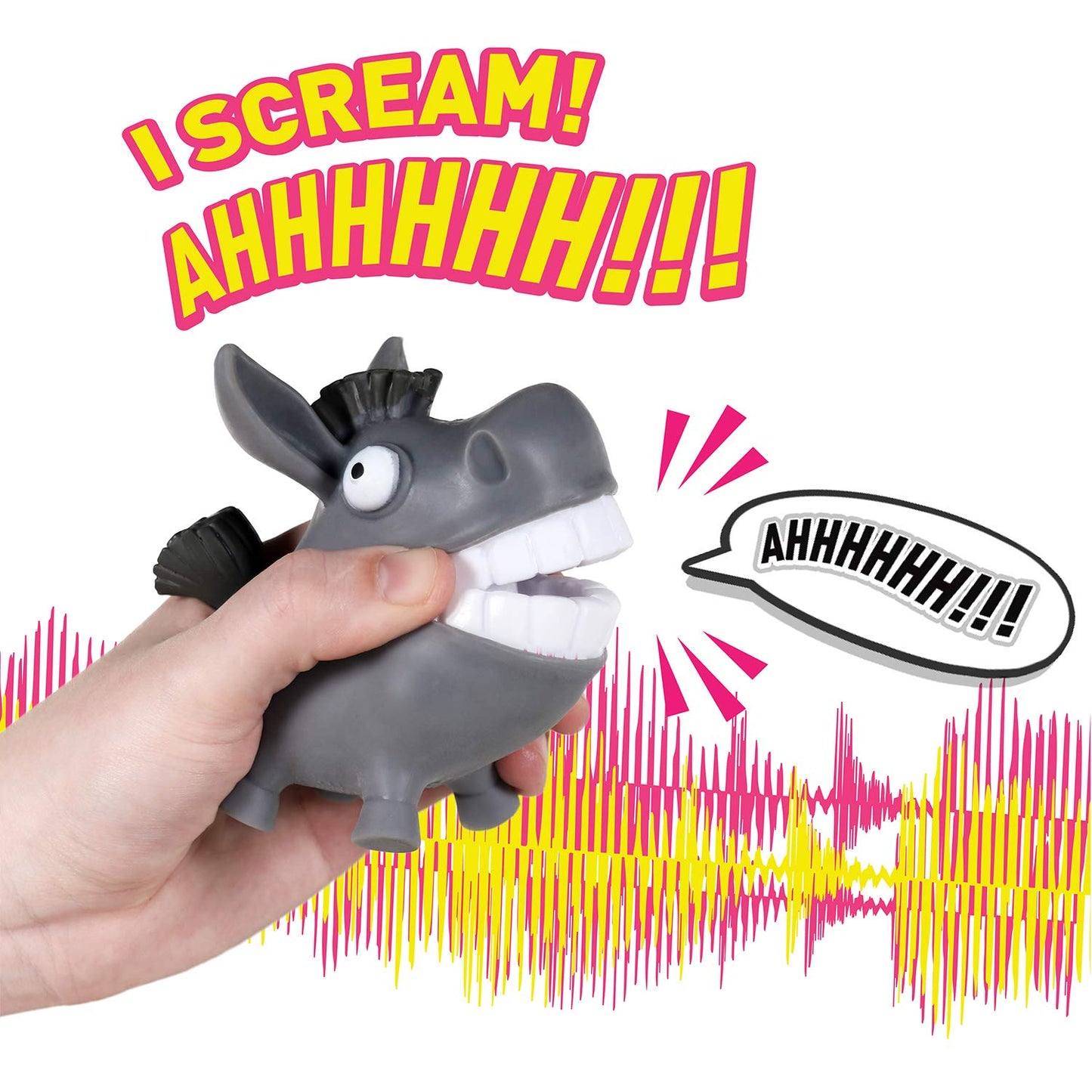 Hog Wild Scream-O Screaming Donkey Toy - Squeeze Donkey'S Cheeks And It Makes A Hilarious Screaming Sound - Batteries Included - Funny Desk Toy, Prank, Novelty, Gag Gift For Kids, Adults, Coworkers