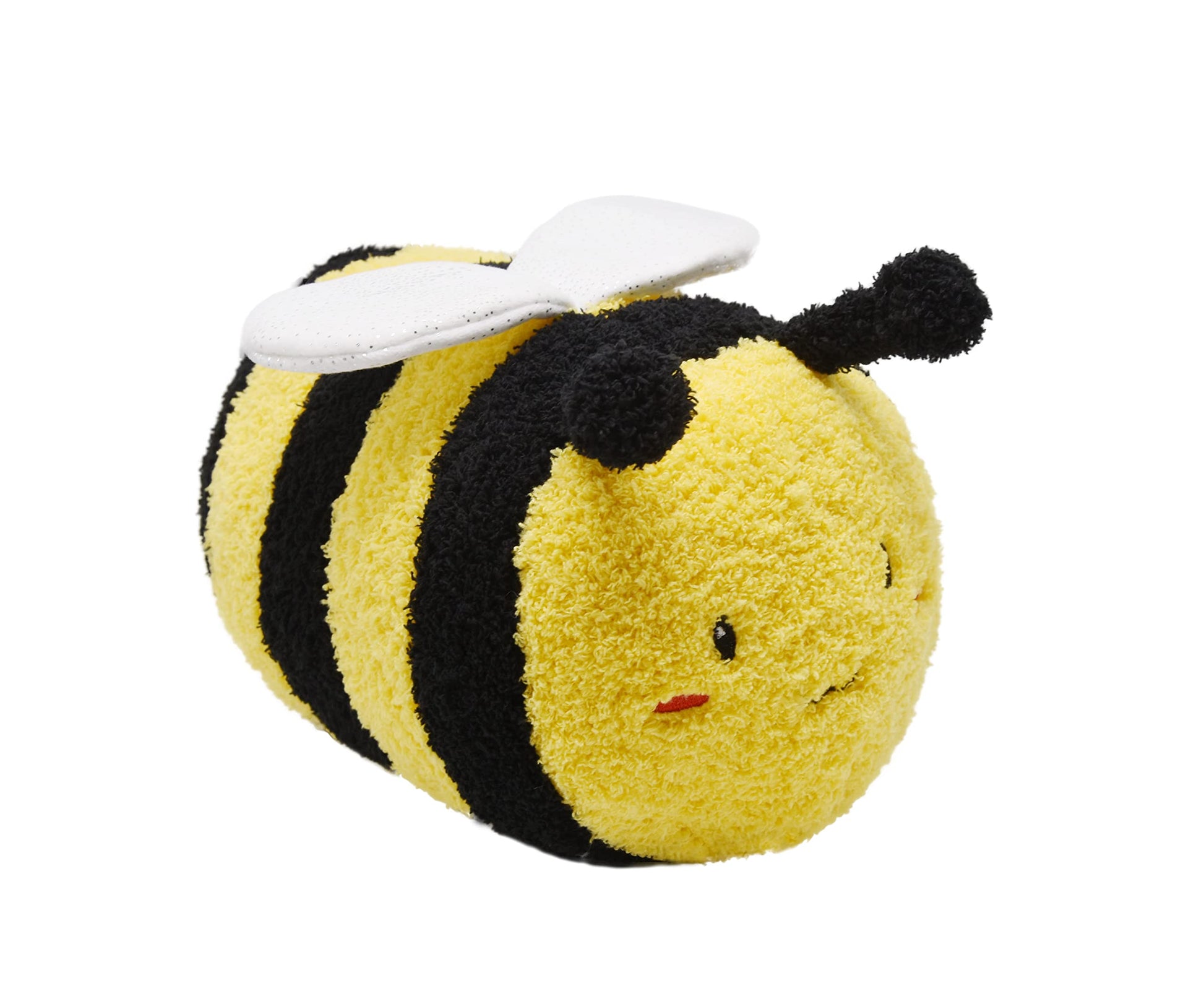 Yonlit Fuzzy Bumblebee Stuffed Animal With Smile Face And White Wings Super Cute Plush Bee Toy Excellent Gifts For Kids Or Honey