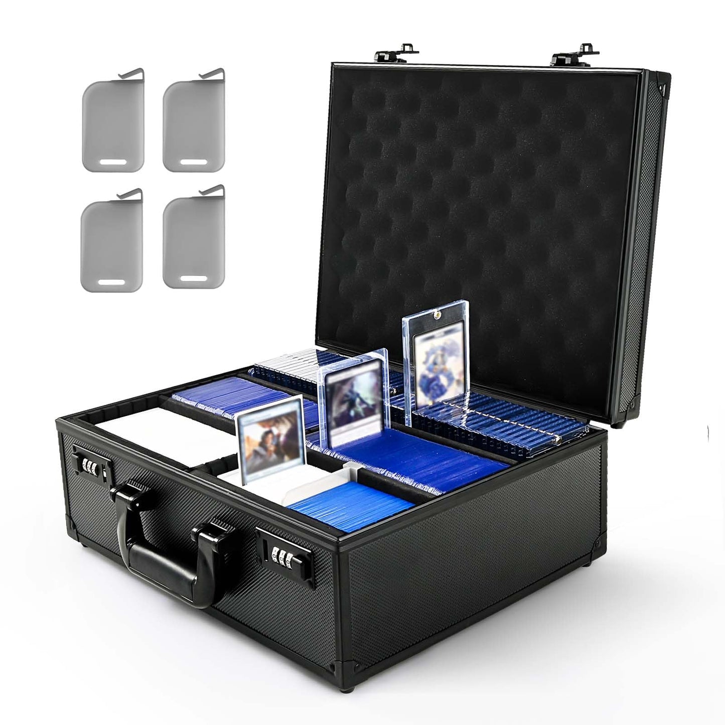 Kabinka Toploader Storage Box For 3'' X 4'' 35Pt Rigid Cards, Trading Card Storage Box With Combination Lock, Top Loader Storage