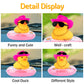 Wonuu Pink Car Accessories Rubber Duck Decoration Dashboard Car Ornament With Swim Ring Necklace Mini Cowboy Hat And Sunglasses