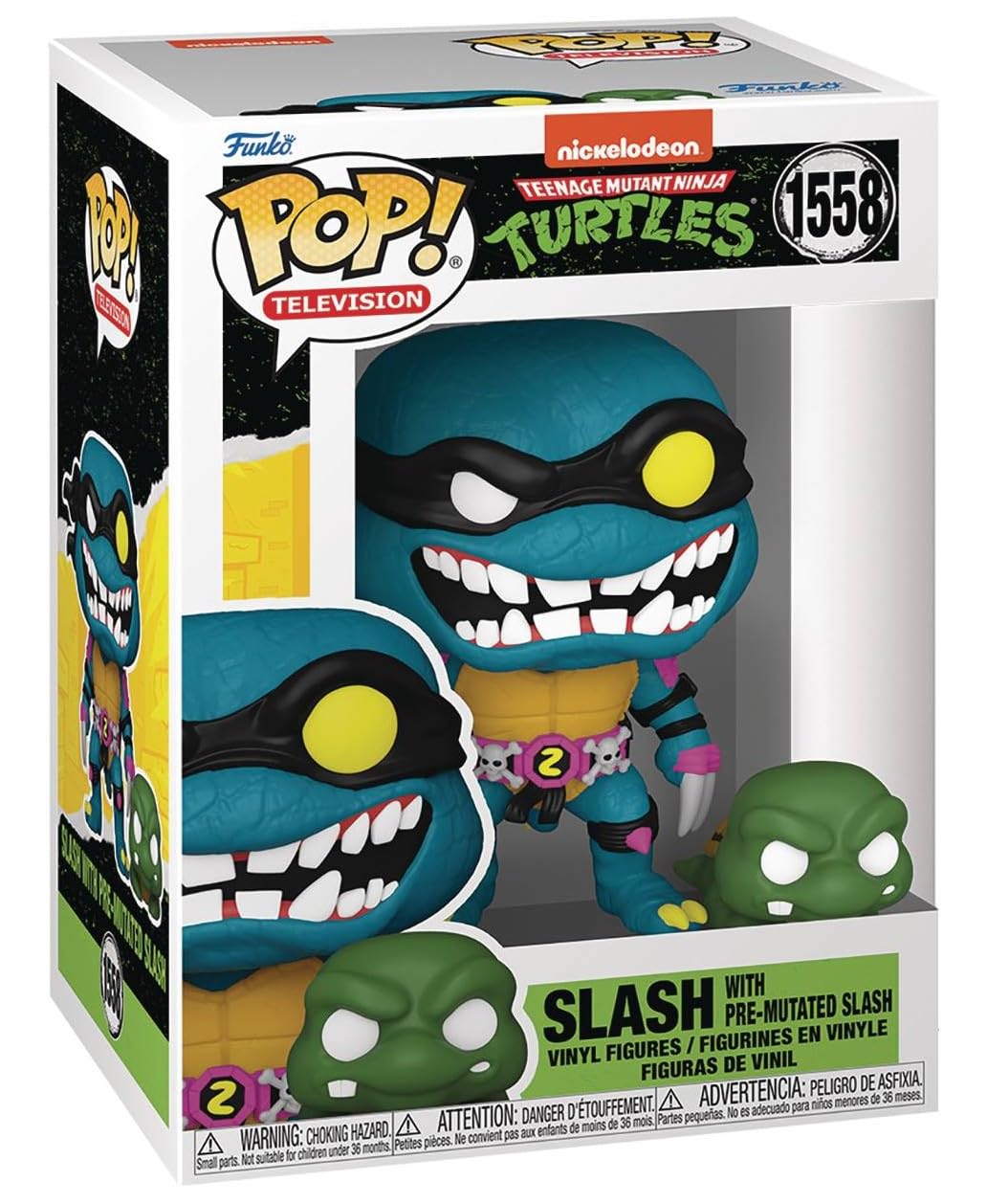 POP Teenage Mutant Ninja Turtles Slash Funko Vinyl Figure, 3.75 inches, Multicolored, Model STL296244, Includes Box Protector Case