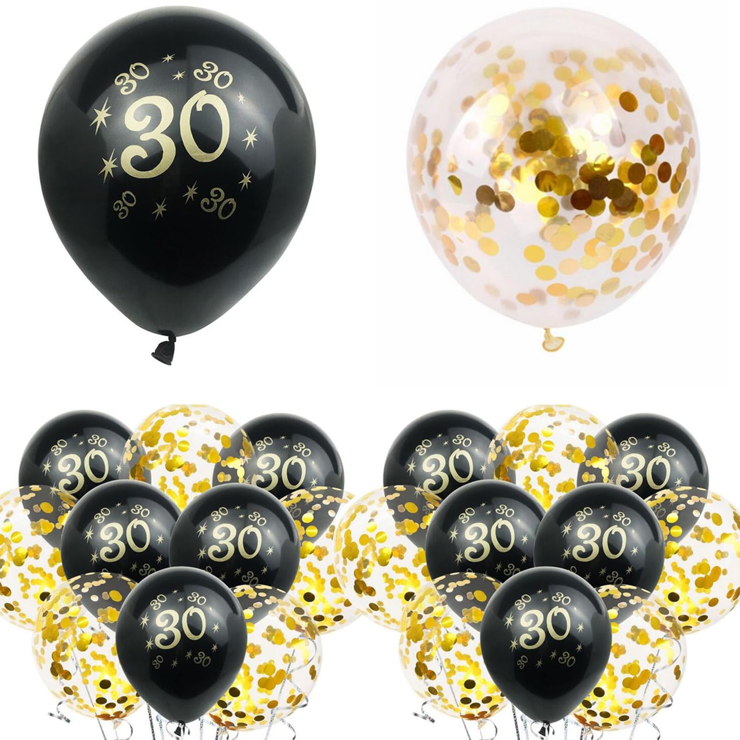 30Th Birthday Decorations For Him, 30 Birthday Decorations With 40 Inch Gold 30 Number Balloons, Cheers To 30 Years Banner,Fring