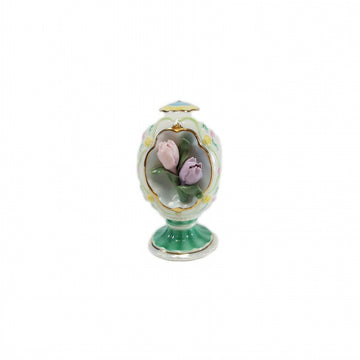 Cosmos Gifts 96207 Fine Elegant Porcelain Tulip Flowers In Egg Shape Dome Figurine, 4-3/4' H