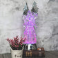 Eldnacele 14" Christmas Snow Globe - Battery Operated Color Changing Angel Figurine with Trumpet for Tabletop Decoration, Model AG001-H