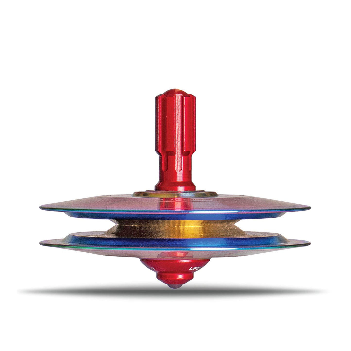 Plexity Labs Ufo Tops - Height 611 - Metal Spinning Top - Inspired By The 1986 Soviet Union Ufo Incident - Psychedelic Steel Ufo