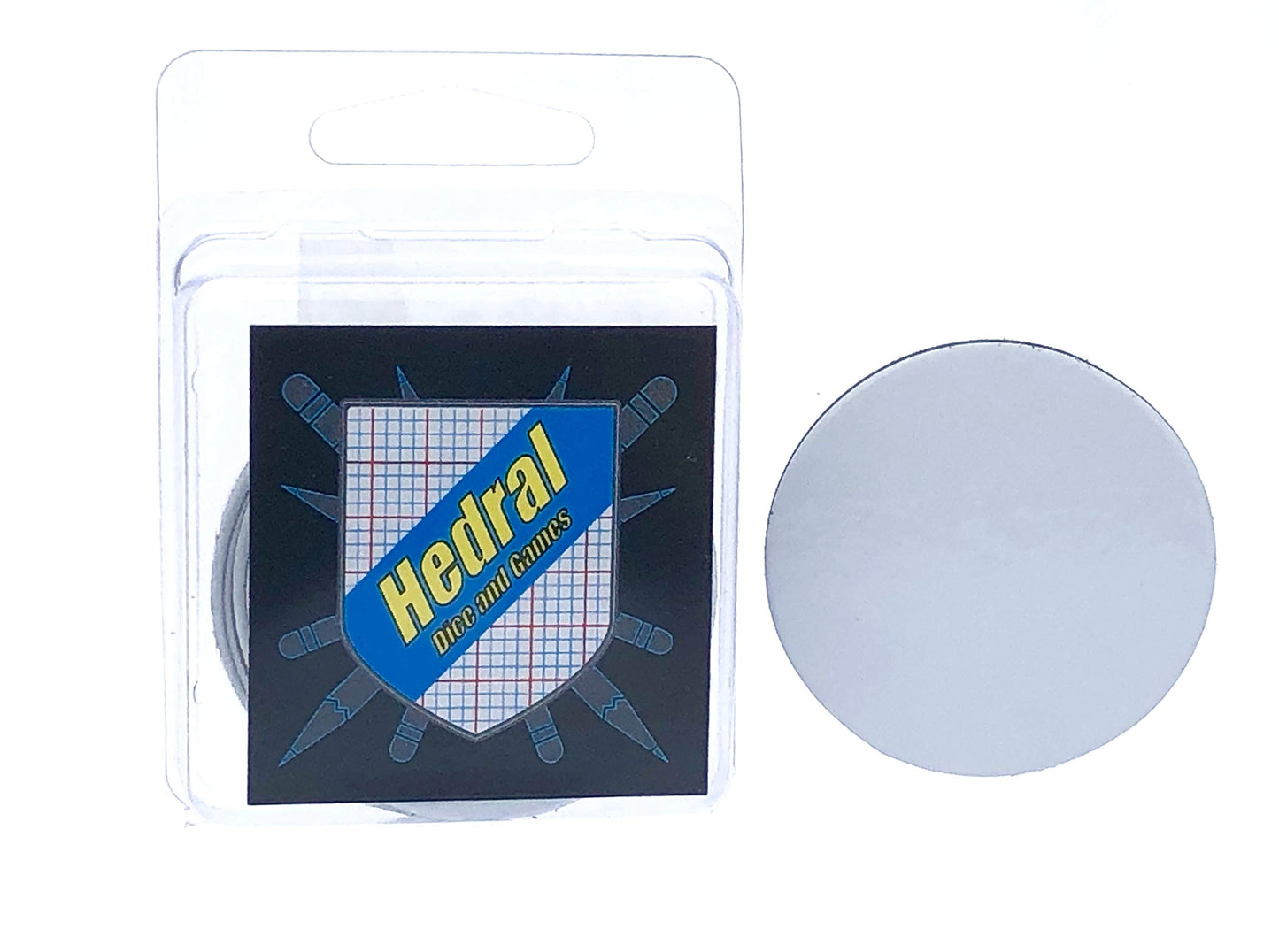 Hedral Dry Erase Circle Board Game Tiles - 10 Pack - Reusable 2" Blank Markers for DIY D&D
