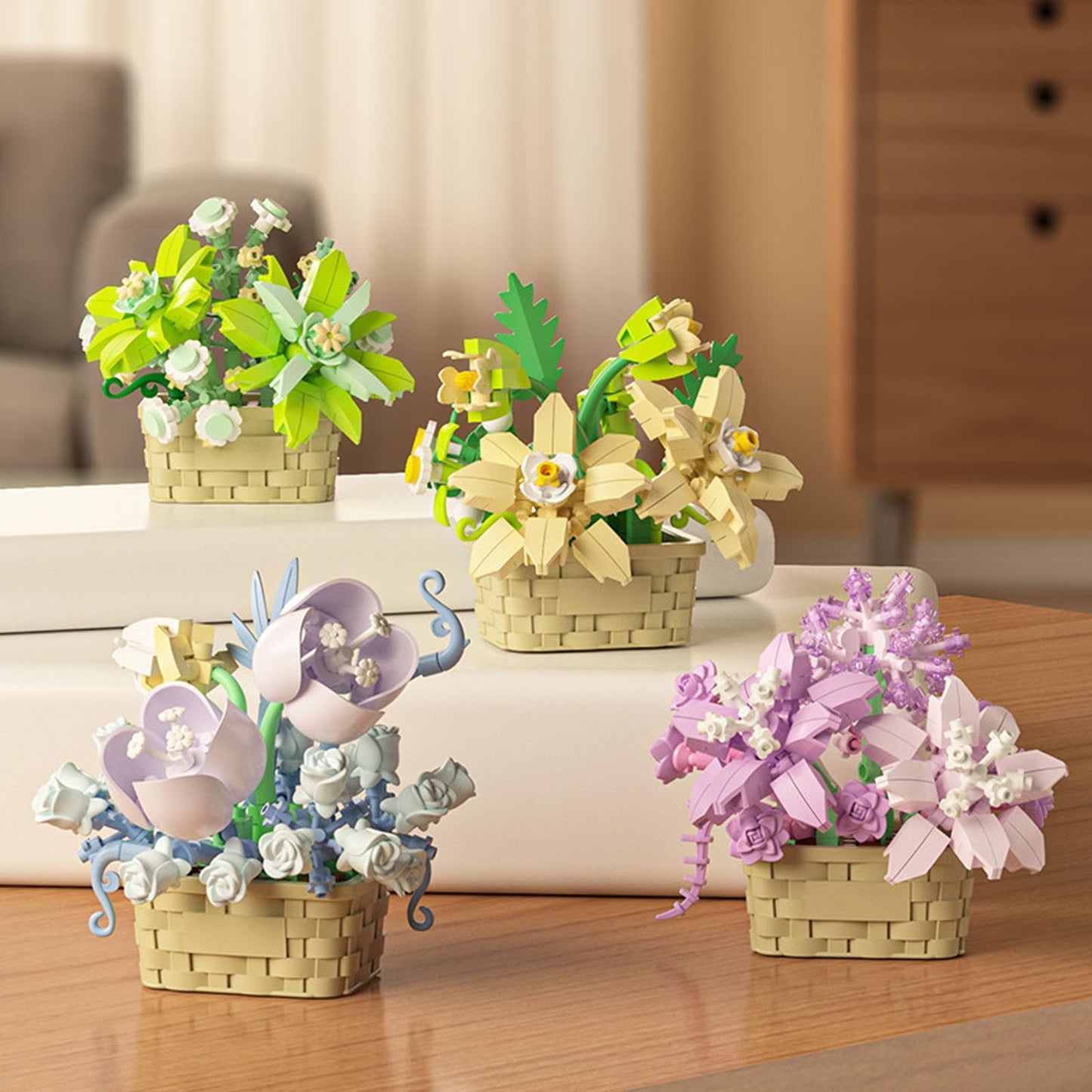 Mini Flowers Building Block Set,Flower Blocks Toys,Plants And Succulent Toys,Building Block Flowerpot,Botanical Collection Birth