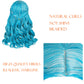 Long Curly Blue Wig For Kids With Rhinestones & Wig Cap, Blue Gradient Wave Wigs Toddler Child Synthetic Fiber Hair Blue Wigs Fo