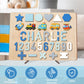 Wooden Name Puzzle for Toddlers 1-3, Alphabet Shape Number Name Puzzle for Kids Personalized Baby Gifts 1st Birthday Girl Boy Gi