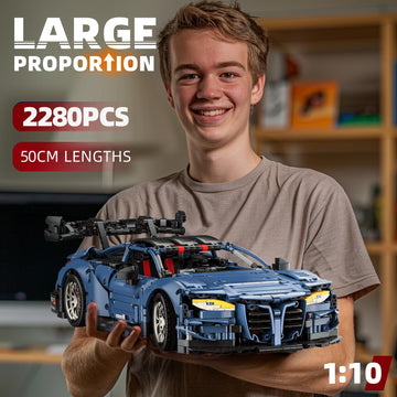 Remote Control Car Building Kit, 1:10 M4 Champion Racing Car Building Blocks And Challenge Construction Toys, Gift For Technical