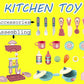 Techhark 30 Pcs Kitchen Play Set Non Toxic Plastic Unbreakable Toys For Girls (Yellow Kitchen)