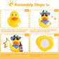 Cofubcad Rubber Duck Car Dashboard Decorations Duck Car Ornaments With Mini Cowboy Hat Sunglasses Cute Prop For Car Accessories