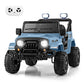 Olakids Ride On Truck, 12V Battery Powered Electric Vehicle For Kids With Remote Control, Bluetooth, Power Display, Led Lights, Music Player, Ride On Toy For 3+ Boys Girls (Blue)