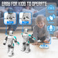 Stemtron Robot Toys For Kids, Programmable Remote Control Robot With Gesture Sensing, Voice Control & Led Face, 15 3/4'' (White)