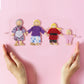 Jzszera Wooden Doll House Family of 8 Little Figures, Cute Dollhouse People for Girls Toddlers