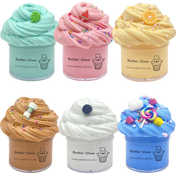 Butter Slime Kit 6 Pack Pre Made Sludge Toy For Party Favors, Super Soft And Non-Sticky, Easter Egg Fillings Christmas Stocking Stuffers, Gifts For Kids Girls Boys