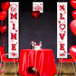 Blulu 3 Pcs Valentines Day Porch Banner Be Mine Banner Happy Valentines Day Decoration Set Heart Love Door Decoration for Welc
