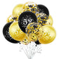 SHUNTAI 52nd Birthday Balloons, Black and Gold Latex Confetti, 12 inch, 15 Pieces, Rubber, SHUNTAI-52th Anniversary Party Supplies