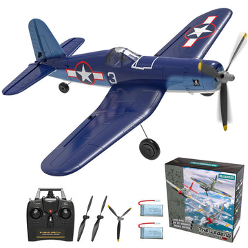 Gluiseur Rc Plane 4 Channel Remote Control Airplane With 3 Modes - Ready To Fly Upgrade F4U Corsair Rc Airplane For Beginners Ad