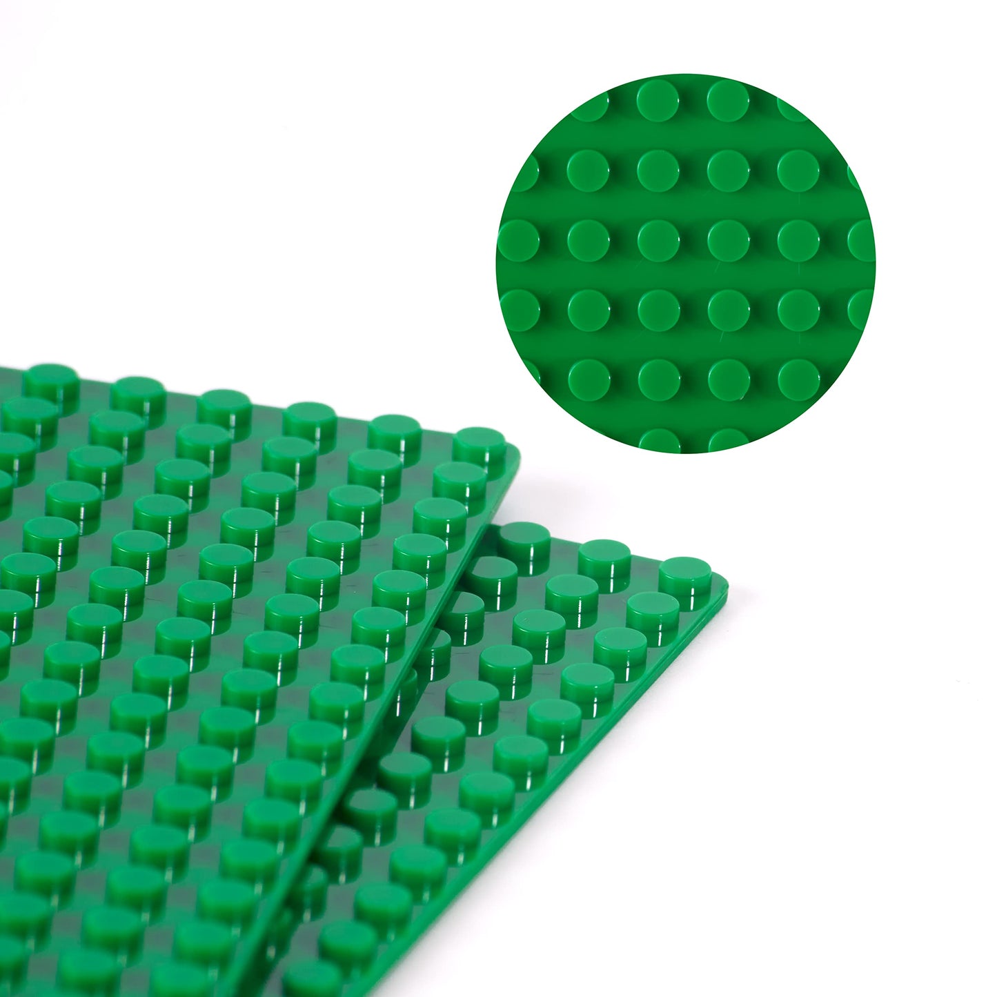 Apostrophe Games Building Blocks Base Plates Compatible With All Major Brands – 2 Pack, 10-1/16' X 10-1/16' Inches Baseplate For Building Bricks – Durable And Sturdy Baseplates (2X Green)