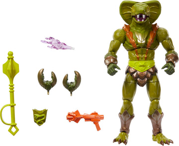 Masters of the Universe Masterverse Action Figure, New Eternia Kobra Khan, 7 Inch Motu Toy 30 Articulations, Camo Khan Alt Look 