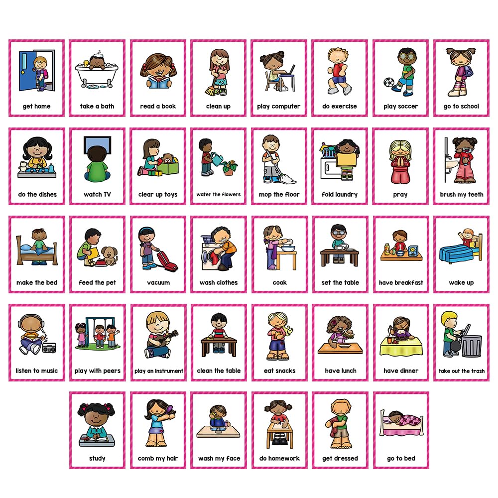 Lachilly Daily Routines Learning Flashcards, High Frequency Words, Beginning Reading, Kindergarten To 1St, Esl Teaching Material