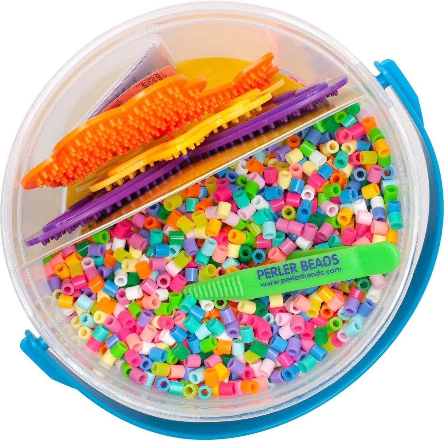Perler Fuse Bead Bucket, 5500 pcs, Multicolor, Model 42789, Paper Material
