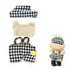 17cm Doll Clothes Labubu Clothes for 6.7inch(17cm) Dolls enhanced Doll Outfit with Hat and Accessories(Clothes Only) (Black White Beige)
