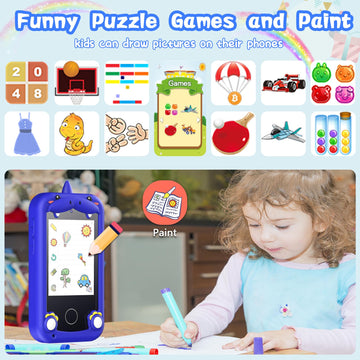 WEOLULI Kids Phone for Boys,Toys for 3-10 Year Old Boys Girls,Christmas Birthday Gifts for Kids,Toddler Smartphone Learning Toys