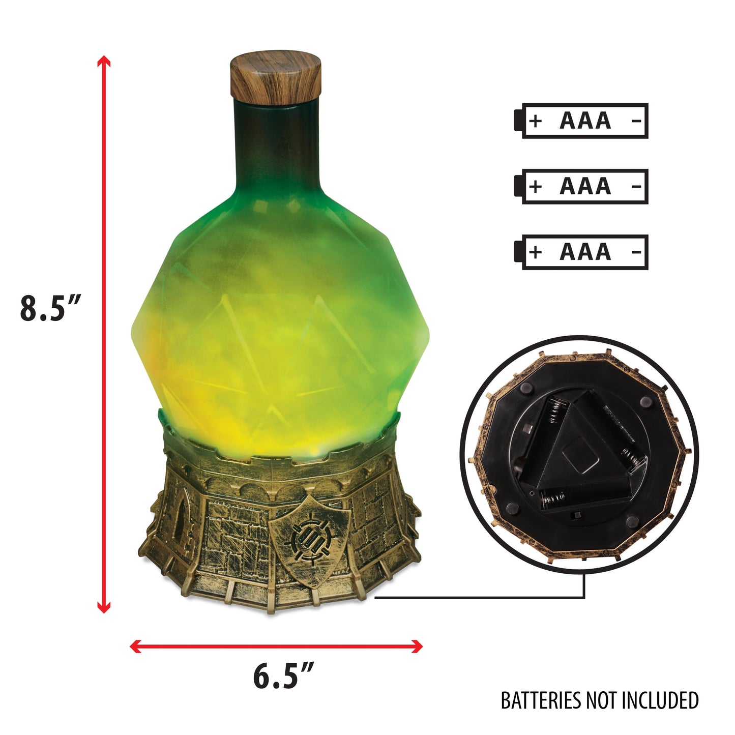 Enhance Gaming Sorcerer'S Potion Light With Swirling Mystical Brew - Potion Bottle Mood Light Prop For Tabletop Game Immersion,