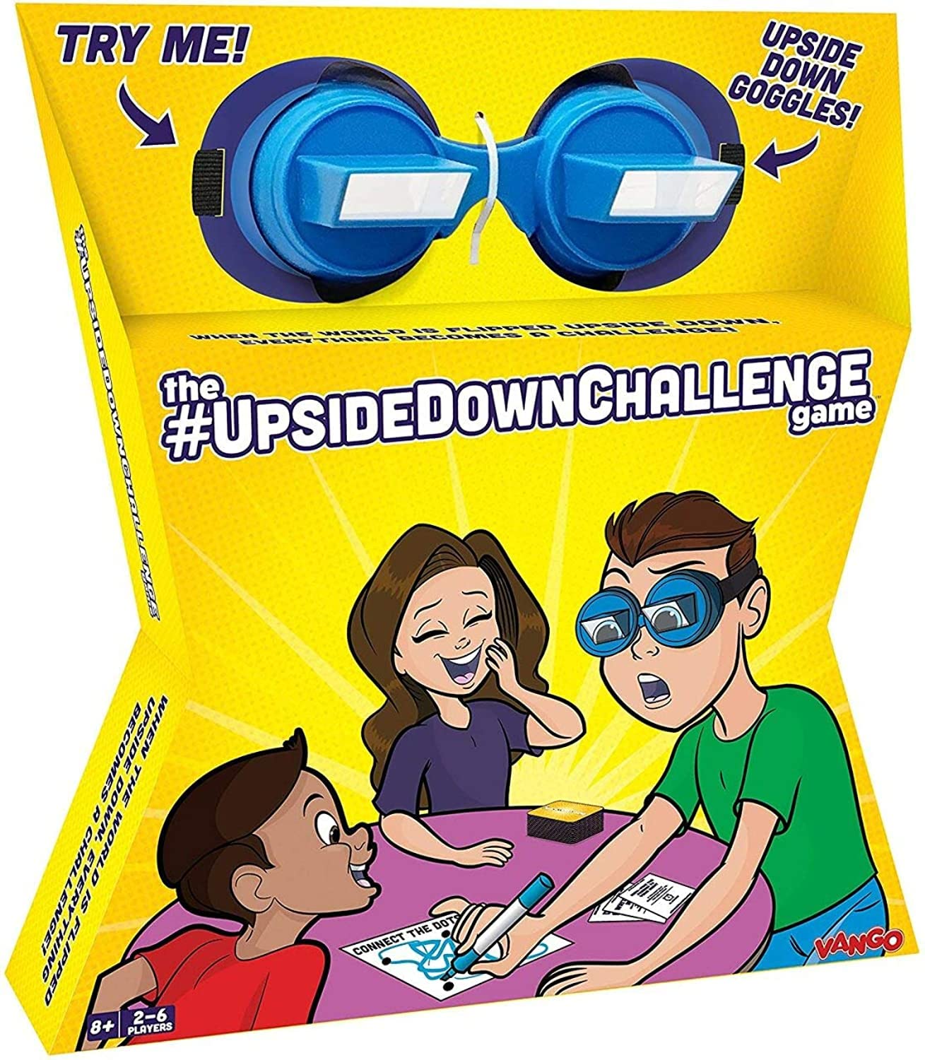 Vango Upsidedownchallenge Game For Kids & Family - Complete Fun Challenges With Upside Down Goggles - Hilarious Game For Game Night And Parties - Ages 8+