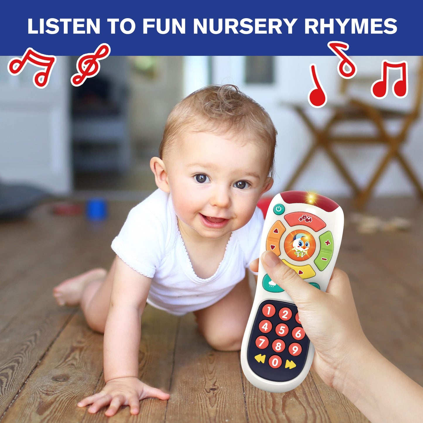 My Remote, My Program – Baby Remote Control Toy For 6 Months Old And Up – 20 Unique Learning Remote Buttons, Plays Baby Music Tunes, Flashing Lights, Bpa Free And More
