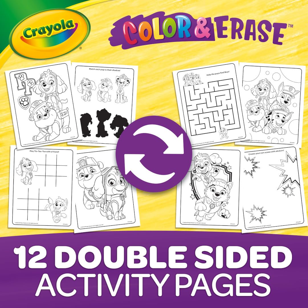 Crayola PAW Patrol Sticker Activity Pad - 12 Coloring Pages, 100+ Stickers, 6"x8", Plastic, Color & Erase, Model 811533