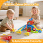 Toddler Toys for 1 2 Year Old Boy Gifts - Educational Dinosaur Slide Set with 4 Color/Number Push Cars and Playmat, Montessori L
