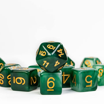 HDdais 11PCS Polyhedral DND Dice Sets Jade Dice for Dungeons and Dragons Pathfinder DND RPG MTG Table Gaming Dice,D&D Dice (Gree
