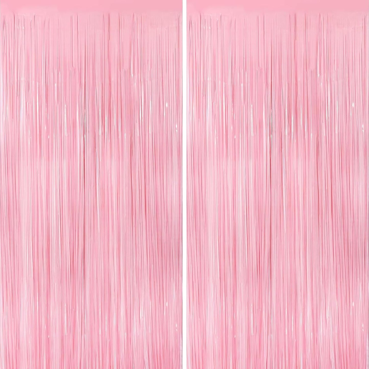 2 Pack 3.3 * 8.3 ft Foil Curtain Metallic Tinsel Fringe Curtains Photo Booth Props Backdrop for Birthday Wedding Engagement Baby