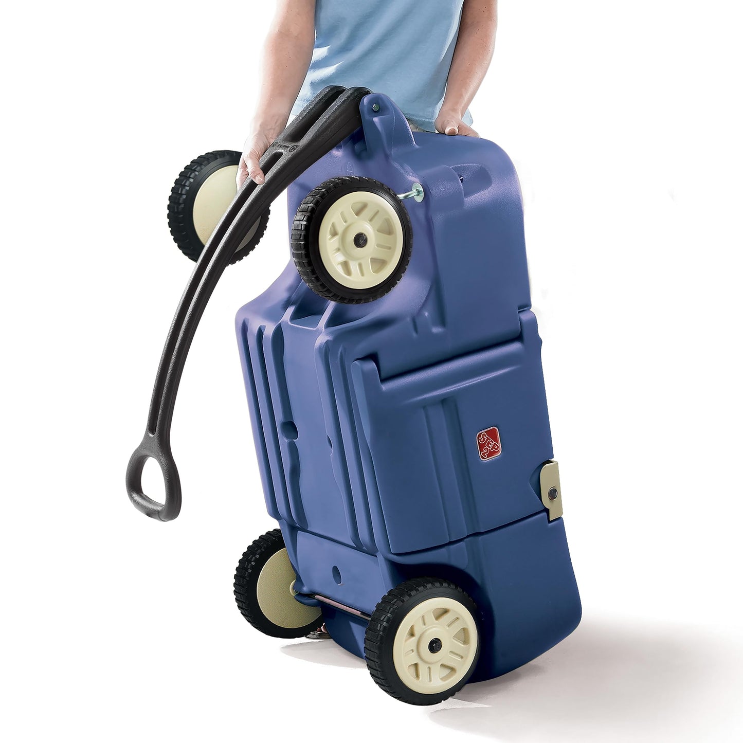Step2 Wagon for Two Plus, Durable Plastic Ride-On Toy, Denim Blue, Max Weight 75 lbs., For Toddlers 1.5-5 Years Old, Model 708300