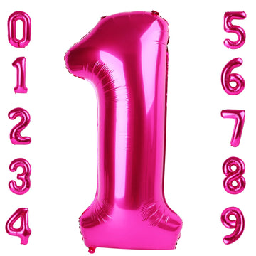 Hot Pink Party Decorations Number Balloon 40 Inch, 1 Balloon 1St Birthday Decorations Boy, 1 10 11 15 16 17 18 21 Balloons For B