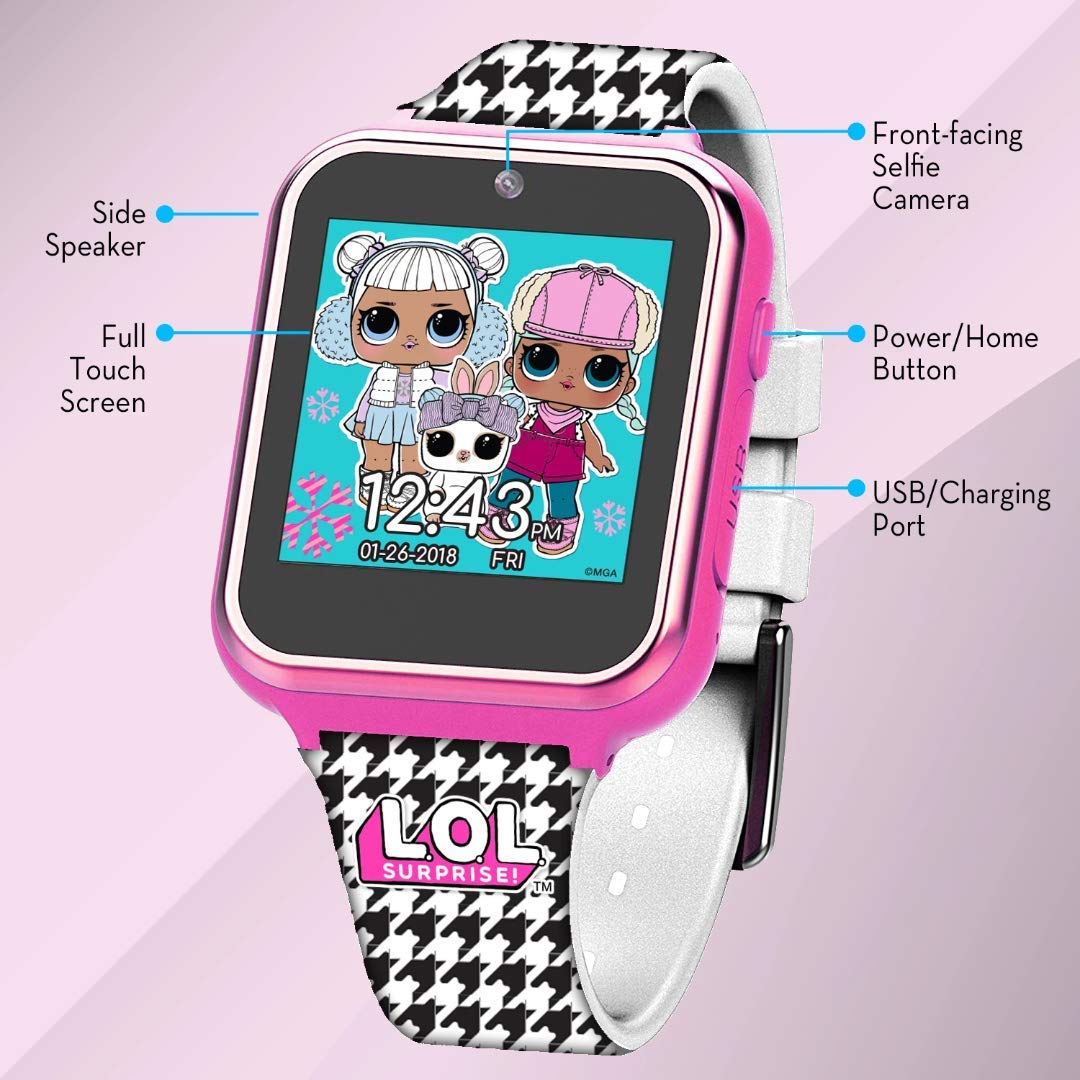 Lol Surprise Kids Smart Watch With Camera, Games, Voice Recorder, Step Counter, 10 Unique Watch Faces, Alarm, Timer, And Calculator - Fun Tech Toy For Kids