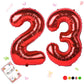 Smlpuame 40 Inch Number Balloon 0-9 Red Large Number 23 Balloons,Digital Balloons For Birthday Party Celebration Decorations Sup