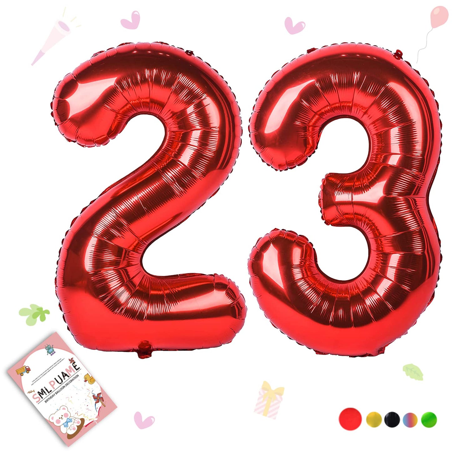 Smlpuame 40 Inch Number Balloon 0-9 Red Large Number 23 Balloons,Digital Balloons For Birthday Party Celebration Decorations Sup