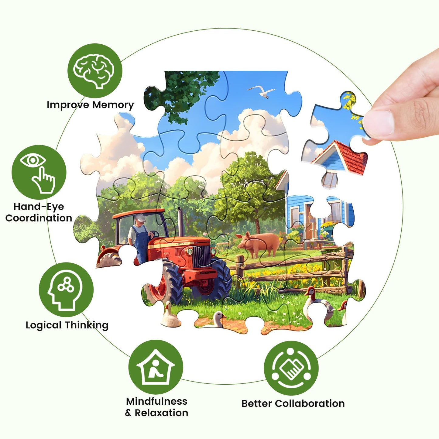 Jigsaw Puzzles 500 Pieces for mature-themeds Farm Puzzles 500 Pieces mature-themed Puzzles Games Family Challenging Game Great Gift Idea 20.5x15IN