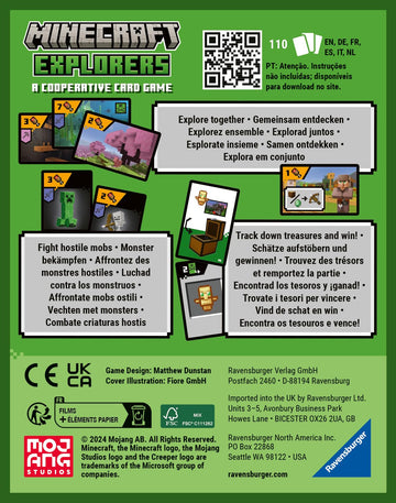 Ravensburger 21580 Minecraft Explorers - Cooperative Card Game For 2-4 People Ages 8 And Up
